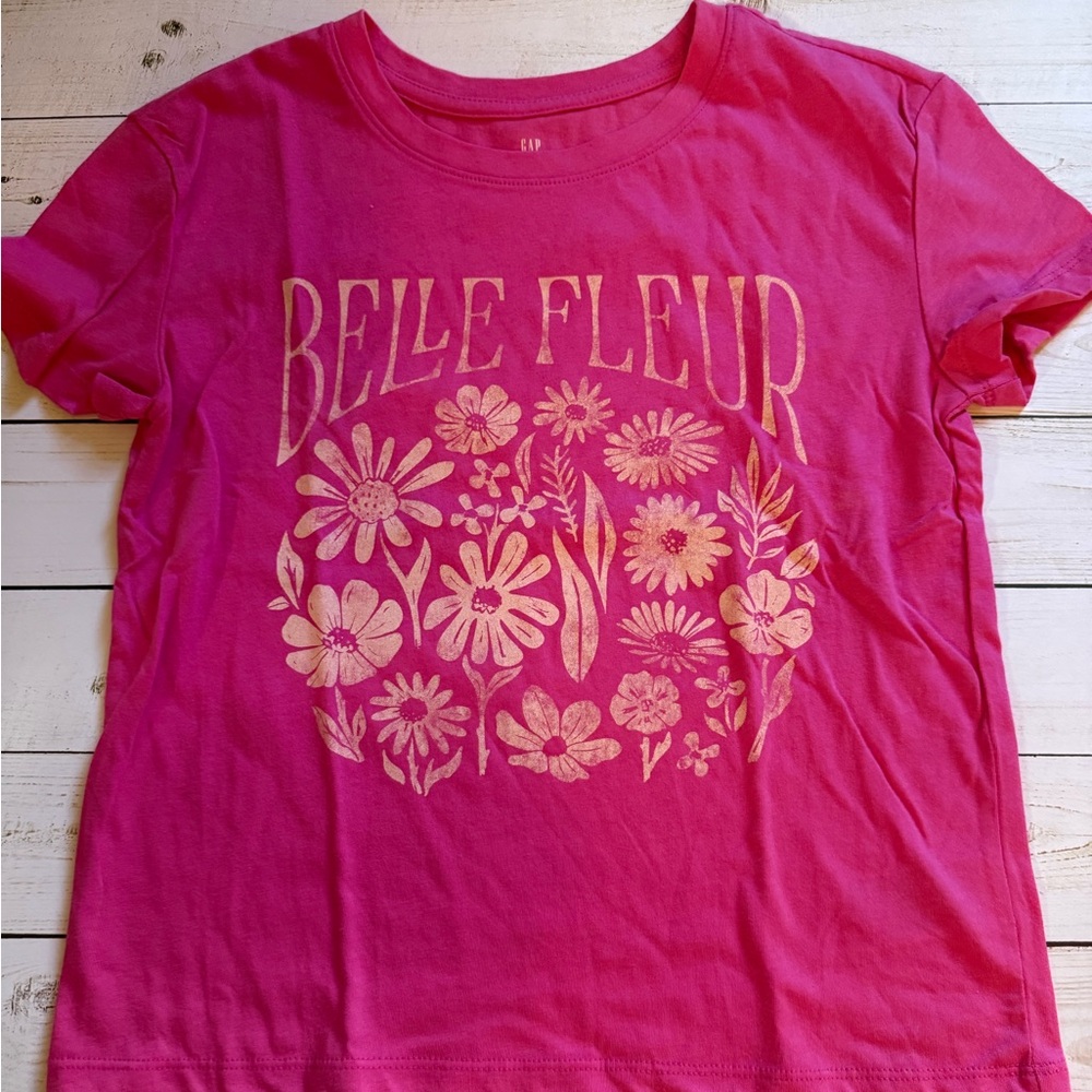 GAP Pink Floral Short Sleeve Tee
